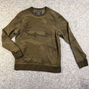 Abercrombie‎ & Fitch Camo Sweatshirt Women’s Small Camouflage Green Grunge